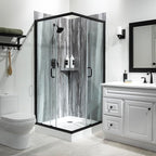 Palisade 78in x 36in x 36in Waterproof Vinyl Corner Shower Surround Kit with Accessories in Urban Cliff