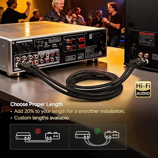 TODN Hi-end RCA Cables for Audiophile with Silver-Plated-OCC-Core and Dual Shielded RCA to RCA Stereo Car Audio Cable (4.9 ft/1.5 m, 1 Pair)