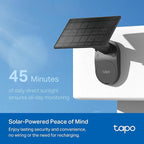 Tapo SolarCam 1080p Outdoor Wireless Security Camera - Battery Power with Solar, Person Detection, Subscription-Free Local Storage or Optional Cloud, Works with Alexa & Google Assistant, C403 KIT