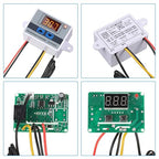 XH-W3001 Digital LED Temperature Controller Module Digital Thermostat Switch with Waterproof Probe Programmable Heating Cooling Electronic Thermostat Range from -50℃ to 110℃ (12V 10A 120W) (4 Pieces)
