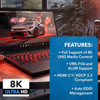 OREI 8K 2x1 HDMI Switch 4K@120hz - Auto HDMI Selector 48Gbps High Resolution Switch Between 2 Inputs Perfect for Gaming, PS5, Xbox, HDR10, Dolby Vision