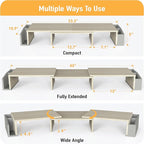 Simple Houseware Desk Dual Monitor Stand Riser with Drawer, Maple