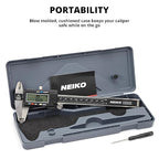 NEIKO 01407A Electronic Digital Caliper Measuring Tool, 0 - 6 Inches Stainless Steel Construction with Large LCD Screen Quick Change Button for Inch Fraction Millimeter Conversions, Digital Caliper Measuring Tool