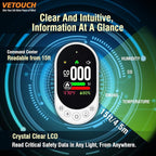 VETOUCH 4-in-1 Plug-in Smoke & Carbon Monoxide Alarms with Digital Display Monitors CO, Smoke, Temperature, Humidity, 85dB Loud Alarm, Self-Test, Adjustable Sensitivity, for Home, Kitchen, RV