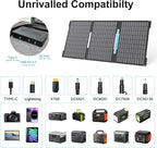 E-POWO 45W Portable Solar Panels Chargers with USB-C, USB-A and DC Outputs Foldable IP67 Waterproof Solar Panel for Camping,Power Emergency for Small Power Station,Phones, Power Banks