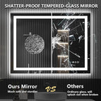 YEELAIT 48x36 Inch LED Bathroom Mirror with Lights Front and Backlit Lighted Vanity Mirror for Bathroom Wall with 3 Colors Dimmable Anti-Fog Memory Shatter-Proof IP54 Waterproof Horizontal/Vertical