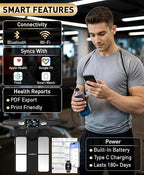 Homerz Smart Scale Pro Max – Bend-Free Smart Scale with BMI, Body Fat, Muscle Mass, Full Body Composition Scale with Digital Weight Tracking, Body Scan Scale with Handle, Body Fat Scanner