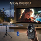 [2000 ANSI/4K Support/DoIby Audio & DBX-TV] Alvar Smart Projector with WiFi 6 and Bluetooth 5.3, 50W Speakers, NetfIix Certified outdoor movie projector, Auto Focus & Keystone, Native 1080P, Black