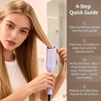 Inovocare Upgraded Automatic Rotating Curling Iron - CurlPro Plus Long Barrel Curling Wand for Long Hair, Ceramic Hair Curler for Women, Anti-Scald, Tangle-Free, 600M Ionic, Dual Voltage (Lavender)