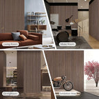 ARMURO Wood Panels for Wall - 2 PCS Wood Slat Wall Panel, Natural Walnut Veneer Acoustic Wall Panels - 12.6" W x 94.5" L
