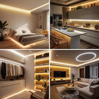 AXMOTUT 32.8ft COB LED Strip Light Warm White, High Bright LED Strips with 320LEDs, RF Remote and UL Power Supply, 2700K Dimmable LED Lights for Bedroom,Kitchen, DIY Home Decoration, 2 Rolls of 16.4ft