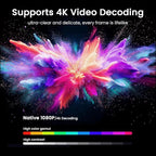 Smart Mini Projector, 1500 ANSI Portable Projector with WiFi and Bluetooth, HAPPRUN 4K Full HD Home Theater with 270° Stand, Dolby Sound, Built-in Apps,Compatible with Phone & PC, Indoor & Outdoor Use