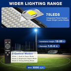 OKPRO 12000W Solar Street Lights Outdoor - 6500K Commercial Parking Lot Lights Dusk to Dawn, Waterproof Solar Powered with Remote Control, High Brightness Solar Street Light for Driveway/Yard/Garage