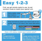 Garage Door Opener Keypad with 2 Garage Door Opener Remote for Liftmaster Chamberlain Craftsman Remote Keypad 877MAX 893LM 893Max 971LM 371LM, Purple Yellow Red Orange Learn Button