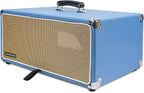 Sound Town Vintage 4U Amp Rack Case, 12.5" Depth with Rubber Feet, Dust Cover, Kickstand, Beau Blue (STVRC-4BL)