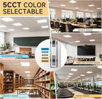 2 Pack 2x2 LED Flat Panel Light Drop Ceiling Office Fixture,Surface Mount Drop Ceiling Fixture,4800LM, 20W/25W/30W/35W/40W Selectable,3000K/3500K/4000K/5000K/6500K 5CCT,Dimmable (0-10V),ETL Listed