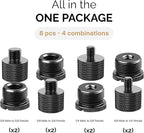 IXTECH Mic Stand Adapter Set 8 pieces Metal Microphone Stand Screw Thread Adapter 5/8 Female to 3/8 Male 3/8 Female to 5/8 Male 5/8 Female to 1/4 Male 1/4 Female to 5/8 Male Tripod Adapter ADP02A Blck
