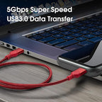 ROFICORD USB 3.0 Male to Male Cable, USB A to USB A High Speed Data Cord Compatible with Hard Disk Drive/Laptop Cooler/Set-top Box/DVD Player/TV/Camera and More (2 FT, Blue)