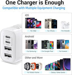 USB C Charging Block, 2-Pack 40W 4 Ports USBC Wall Charger Plug Fast Charging, iPhone Charger QC Multiport Adapter Charger Type C Box Brick Cube for iPhone 17 16 15 14 13 12 11 Pro Max, Samsung Phone