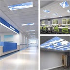 4-Pack 2x4 LED Flat Panel Light, Drop Ceiling Light Fixture with Cloud Design Tunable 30W-72W, 8750 Lumens 4000K/5000K/6500K CCT, 0-10V Dimmable Skylight ETL & DLC, 120-277V 48x24 Inch LED Panel