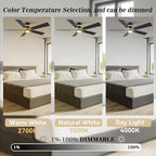 SMAAIR 52 Inch Smart Ceiling Fan with Light and Remote, Flush Mount Modern Ceiling Fan with lights,Compatible with Alexa/Google Assistant/Siri,Timer and Schedule,10 Speed DC Motor,Black/Gold