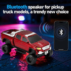 WSTER WS-X65 Pickup Truck Replica Bluetooth Speaker – HD Sound, FM Radio, TWS Stereo, LED Party Lights, USB/TF Playback, Built-in Mic – Cool Portable Car Design Speaker for Outdoors & Home (Red)