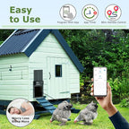 Programmable Automatic Coop Door with App Setup, Solar & Battery Compatible, Motion Sensor Safety Stop, Durable Waterproof Aluminum Door for Poultry, Predator-Resistant - MATELOONG
