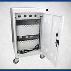 32 Device Mobile Charging Station for Laptops/Tablets/iPads/Chromebooks,32 Bay Lockable Charging Cabinet with Cable Management & Power Strip Included, Laptop & Tablet Storage Carts,Combination Lock