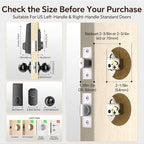 VCHOO Keyless Entry Door Lock with Handle, App Control Door Locks for Front Door, Auto Lock Keypad Door Lock with Handle, Smart Door Lock for Home Hotel Bedroom with 2 Door Knobs