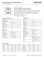 Voltive 16/2 Speaker Wire, in-Wall CL3 & Direct Burial, White, 100ft - 16AWG, 2 Conductors, Stranded Oxygen-Free Copper, UL Listed - V-1210-2