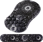 Laokiiy Mouse Pad Wrist Support, 2 in1 Keyboard Wrist Rest+ Ergonomic Mouse Pad, Non-Slip Wrist Rest for Computer Keyboard, Made Easy Typing & Relieve Wrist Pain(Sun Moon)