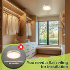 hykolity 9 Inch Selectable CCT LED Round Flat Panel Light, 18W 1800LM 3000K/4000K/5000K, Edge-Lit Flush Mount Ceiling Light Fixture for Kitchen, Bedroom, Laundry and Closet Room, Brush Nickel