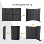 Bonnlo 4/6 Panel Pegboard Freestanding, 5 FT Portable Display Board Organizer for Craft Show Jewelry, Wooden Folding Privacy Screen Room Divider (Black, 6 Panel with Base)