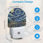 YESPOAK Night Light,Amsterdam at Night Night Lights Plug Into Wall with Dusk to Dawn Sensor for Bedroom Bathroom and Living Room for Women/Girls Gift