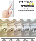 4Pack 12 Inch Remote Control Dimmable LED Flush Mount Ceiling Light Panel,24W 2520LM,2700K-6000K Adjustable Color,Ultra Thin Round White Ceiling Light Fixture for Hallway Kitchen Bedroom Home Office