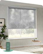 Yoolax Motorized Blinds App Control, Light Filtering Motorized Shades for Windows, Cordless Automatic Roller Shades for Bedroom Living Room Office(Light Filtering Jacquard Gray, 25" W x 72" H)