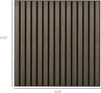 HOMCOM 4 Pack 3D Faux Wood Wall Panels, 24" x 24" Sound Absorbing Acoustic Panels, Wood Slat Wall Panels for Interior Wall Decor, Ceiling, Walnut