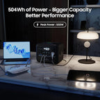 DECOMIL LFP700 Portable Power Station, 504Wh LiFePO4 Battery, 700W AC Output (1200W Peak), Wireless Charging, 80% in 50 Min, Solar Generator for Camping, Emergency, Home Backup (Solar Optional)