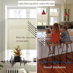 LEXEN Smart Top Down Bottom Up Honeycomb Shades - WiFi Enabled Motorized Cellular Blinds Compatible with Alexa/Google Home Double Cellular Fabric Light Filtering Insulated Custom Sizes-Brown