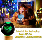 3D Crystal Ball Lamp,Lifelike LED Heart Night Light,16 Color Changing Light,Dimmable Remote Control, Romantic I Love You Lamp