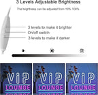 ZODZ VIP Lounge Neon Sign LED Light up Sign with USB Powered for Office, Modern White+Pink, 17x12 Inches