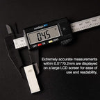NEIKO 01417A 6” Digital Caliper | Electronic Measuring Tool | Range of 0-6”or 0-150mm | Inch and Millimeters | Large LCD Display | External and Internal Measuring Jaw | Zero Setting and Auto Off