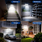 PURICH Upgraded LED Security Lights Motion Sensor Light Outdoor, 7000LM, 6500K, Waterproof, Flood Light Outdoor Motion Detector with Adjustable 3 Head, Hardwired Wall Light for Entryway, Yard, Garage