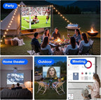 VntB Outdoor Projector Screen with Stand, 150 inch Portable Projection Screen Wrinkle-Free 16:9 4K HD Rear Front Movie Screen with Carry Bag for Indoor Home Theater, Camping and Backyard Entertainment
