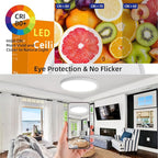 RLEDPZTX Led Flush Mount Ceiling Light,16 Inch 32w 3480lm,3000k/4000k/6000k 3CCT Selectable, Round Modern Flat Panel Super Slim Led Ceiling Light,for Living Dining Kitchen Bedroom Room (1Pack-White)