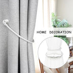Nieffeiy Magnetic Curtain Tiebacks 2Pack Outdoor Curtain Tie Backs Rope Decorative Magnetic Curtain Holders for Drapes Window Treatment Holdbacks, White