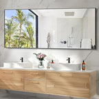 30x72inch Bathroom Mirror, Black Rectangle Mirror with Thin Frame, Large Rectangular Wall Mirrors for Bathroom, Living Roomm, Hair Salon, Big Farmehouse Mirror Hang Horizontal/Vertical