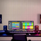 BUBOS 10 Pack Large Acoustic Panels, 48"X 12"X 0.4" Sound Proof Panels for Walls,Decorative Self-Adhesive Acoustical Wall Panels,3D Slat Sound Panels for Home Office Studio (Camel 01)