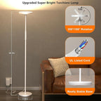 LED Floor Lamp, 3600LM Bright Standing Lamp 350W Equivalent with 2700K-6500K Stepless Dimming, Modern Torchiere Room Lamp with Remote/Touch Control, 69" Tall Lamp for Living Room Bedroom Office(White)