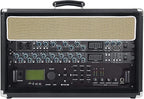 Sound Town Vintage 6U Amp Rack Case, 12.5" Depth with Rubber Feet, Dust Cover, Kickstand, Black (STVRC-6BK)